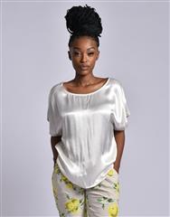 MADE IN ITALY OFF WHITE SATIN TOP 