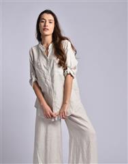MADE IN ITALY OFF WHITE LINEN BLOUSE