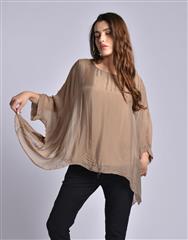 MADE IN ITALY BROWN BATWING TOP 