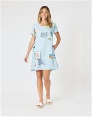 GORDON SMITH PALE BLUE SHIRT DRESS 