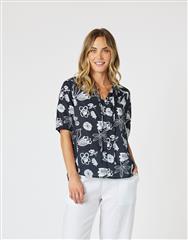 GORDON SMITH NAVY WHITE SPRINGS TOP