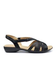 HOTTER  BLACK MULTI FLARE SANDAL