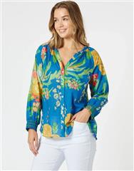 THREADZ BLUE MULTI TROPICS SHIRT 