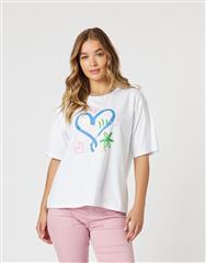 THREADZ WHITE HEART TEE