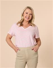 THREADZ TONIC PINK WHITE TEE