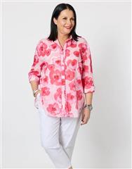 THREADZ MULTI PINK POPPIES SHIRT 