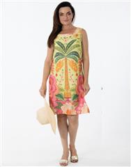 CALYPSO GARDEN  MIDI SHIFT DRESS 