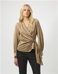 JOSEPH RIBKOFF TAUPE  WRAP TOP