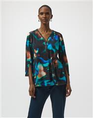 JOSEPH RIBKOFF BLACK MULTI TUNIC 