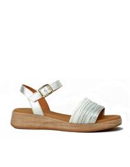 PAULA URBAN SILVER WHITE FLAT SANDAL 