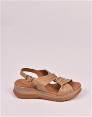 PAULA URBAN TAUPE LOW WEDGE SANDAL