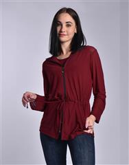 JOLIE MAROON AMBER MESH JACKET