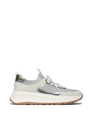 FIT FLOP F-MODE WHITE GREY SUEDE KNIT SNEAKER 