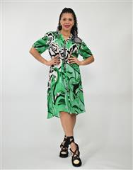 JOLIE GREEN MULTI JANE DRESS