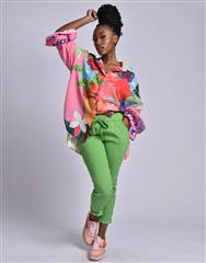 MADE IN ITALY GREEN DRAWSTRING PANTS 