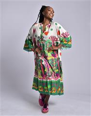 MADE IN ITALY WHITE MULTI LONG DRESS