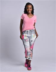 MADE IN ITALY GREY PINK PANTS