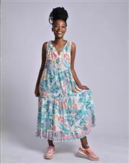 MADE IN ITALY WHITE MULTI LONG DRESS