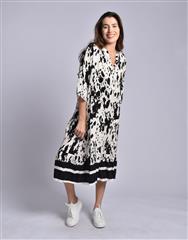 MADE IN ITALY WHITE BLACK LONG DRESS 