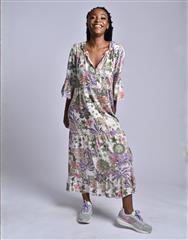 MADE IN ITALY WHITE OLIVE LONG DRESS 