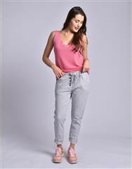 MADE IN ITALY GREY BUTTON PANTS 