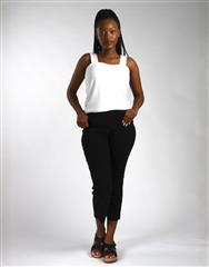 JOLIE BLACK 3/4-LENGTH PANTS 