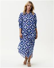 ONE SEASON BLUE IKAT FLOREAT DRESS 