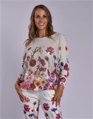 MADE IN ITALY WHITE MULTI KNIT  TOP 