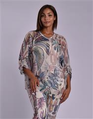 MADE IN ITALY BEIGE MULTI BLOUSE 