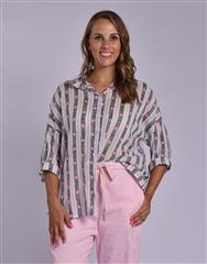 MADE IN ITALY WHITE MULTI BLOUSE 