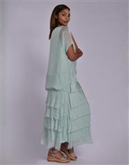 MADE IN ITALY SEA GREEN FRILL DRESS