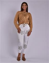 MADE IN ITALY WHITE GREY PANTS