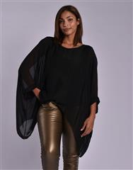 MADE IN ITALY BLACK BATWING TOP 