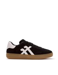 FIT FLOP BLACK WHITE DASH SUEDE SNEAKER 