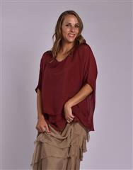 MADE IN ITALY MAROON BATWING TOP 