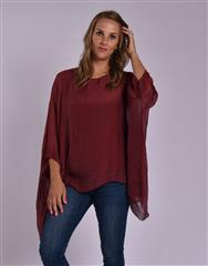 MADE IN ITALY MAROON BATWING TOP 
