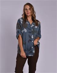 MADE IN ITALY BLUE BROWN  BLOUSE