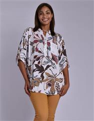 MADE IN ITALY WHITE BROWN  BLOUSE