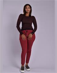 MADE IN ITALY MAROON DRAWSTRING PANTS 