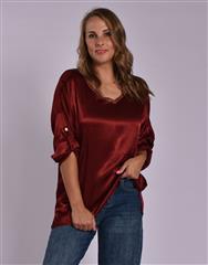 MADE IN ITALY MAROON SILKY TOP 