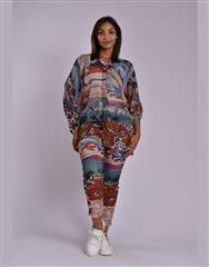 MADE IN ITALY TEAL MULTI  PANTS