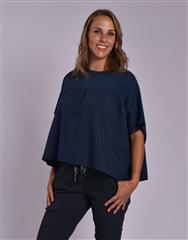 MADE IN ITALY NAVY BLOUSE