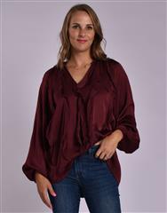 MADE IN ITALY MAROON SILKY TOP