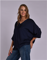 MADE IN ITALY NAVY BLOUSE 