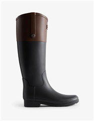 HUNTER BOOTS BLACK BROWN REFINED GOLD TRIM RDG BOOT