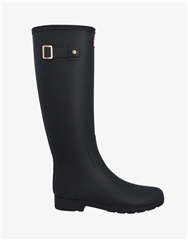 HUNTER BOOTS BLACK REFINED GOLD TRIM TALL BOOT 