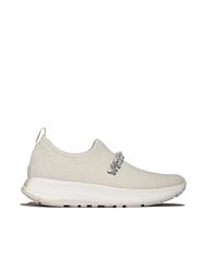 FIT FLOP BEIGE F-MODE PEARL & CRYSTAL KNIT SNEAKER 