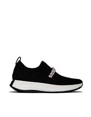 FIT FLOP  BLACK F-MODE PEARL & CRYSTAL KNIT SNEAKER