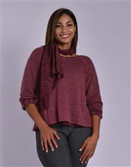 MADE IN ITALY MAROON LEOPARD KNIT TOP