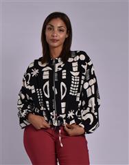 MADE IN ITALY BLACK WHITE ZIP JACKET